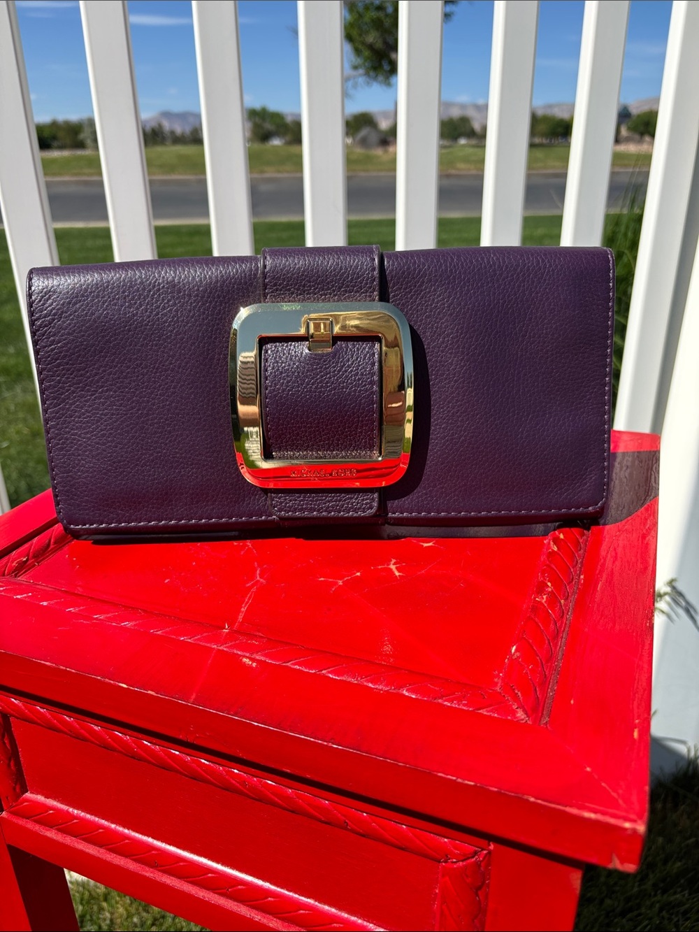 Michael Kors Purple/Plum Leather Clutch